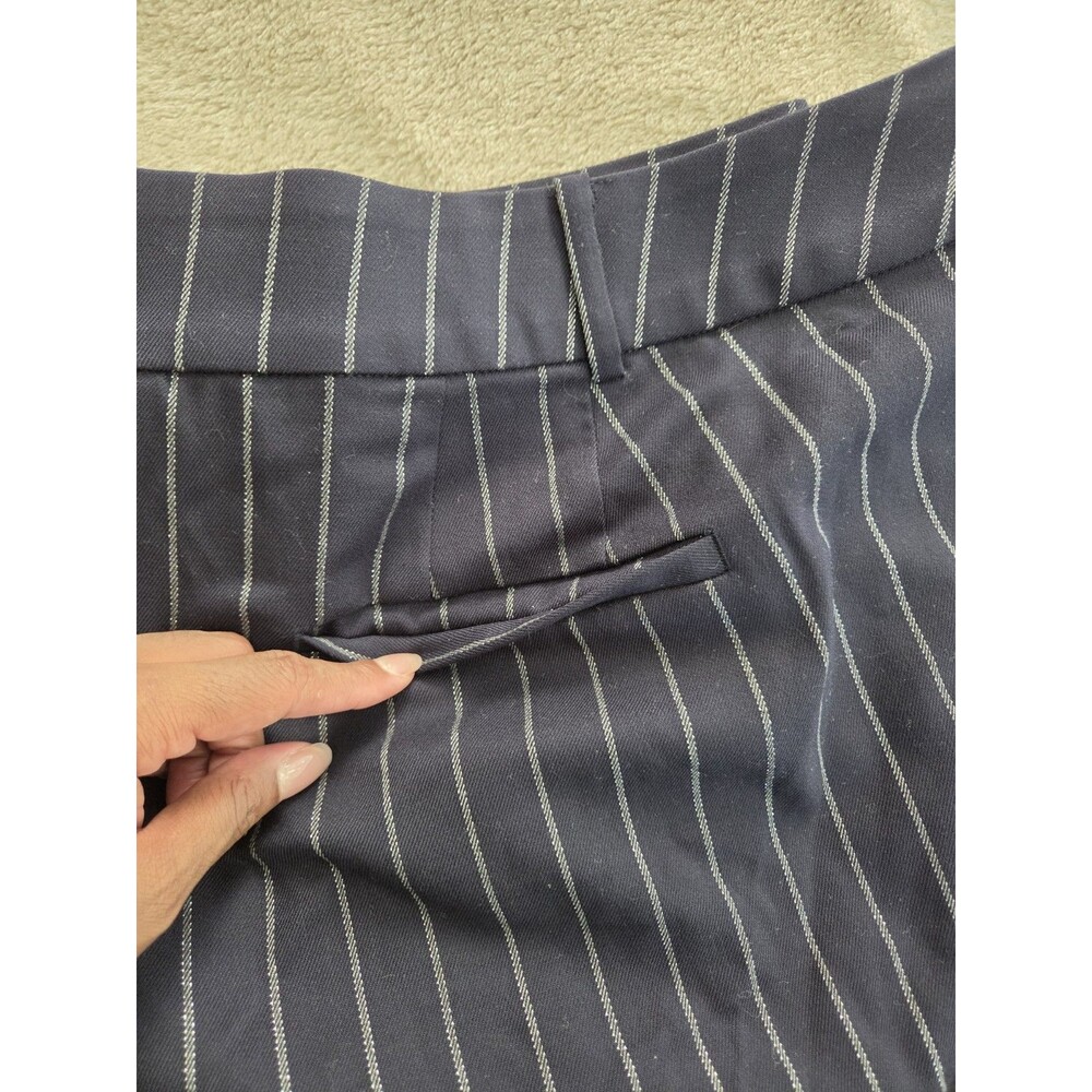 NWT Lane Bryant Womens Size 26 Wide Leg Trouser Navy Blue Pinstripe Collegiate - Picture 6 of 6